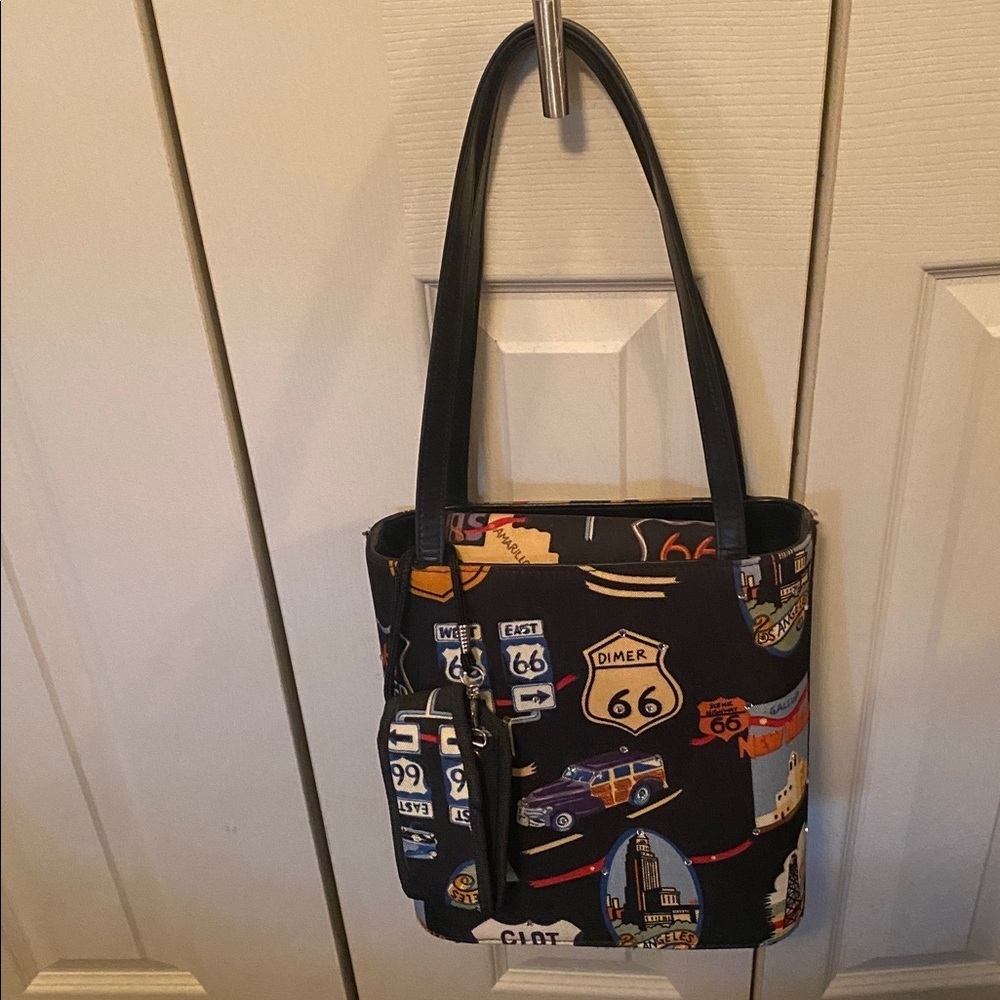 Club Rebellion Route 66 Crossbody Bag with matching pouch